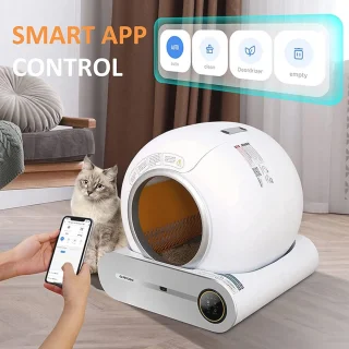Zelfreinigende kattenbak met grote capaciteit en app-bediening - Slimme kattenbak voor meerdere katten