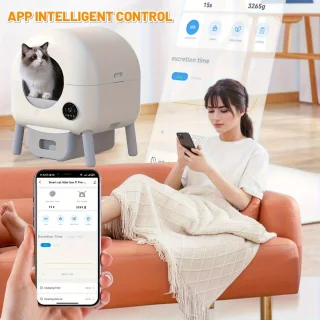 Zelfreinigende Kattenbak – Automatische Kattenbak – Slimme Kattenbak – Geurvrije Kattenbak – Meerdere Kattenbak – Stil En Efficiënt – Compact Rond Design