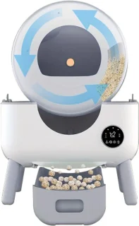 Zelfreinigende Kattenbak – Automatische Kattenbak – Slimme Kattenbak – Geurvrije Kattenbak – Meerdere Kattenbak – Stil En Efficiënt – Compact Rond Design