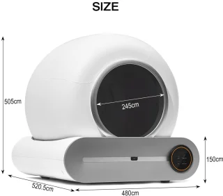 TaFoyu zelfreinigende kattenbak, automatische kattenbak, slimme kattenbak met app-bediening, ionische geurverdrijver/gezondheidsmonitor/65L+9L, met mat, bijgewerkt
