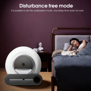 TaFoyu zelfreinigende kattenbak, automatische kattenbak, slimme kattenbak met app-bediening, ionische geurverdrijver/gezondheidsmonitor/65L+9L, met mat, bijgewerkt