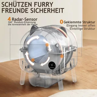 Automatische Kattenbak – Zelfreinigende Kattenbak – Elektrische Kattenbak – Kattenbak met App – XXL Kattenbak – Extra Grote Capaciteit 100L – Slimme Monitoring