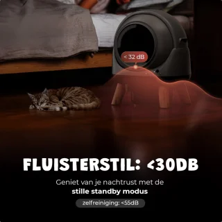 JC Pets Automatische Kattenbak XXL 65L met RVS Draadloze Drinkfontein incl. 3 Filters – Zelfreinigende Slimme & Stille Kattenbak met App – Uitloopmat & Geurverdrijver – Veiligheidssensoren – 8L Afvalbak – Geschikt voor Meerdere Katten – Modern Design