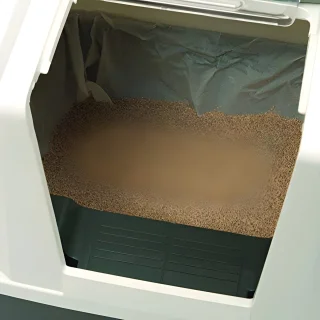 Kattenbak Slimme Zelfzevende met Ingebouwd Zeefsysteem - Inclusief 4 Vervangbare Afvalzakken - Geschikt voor Volwassen Katten - Hygienische Oplossing voor Kattenverzorging