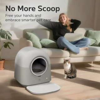 Zelfreinigende Kattenbak met Slimme App en Geavanceerd Geurcontrolesysteem