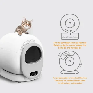 Kattenbak – Automatische Kattenbak – Zelfreinigende Kattenbak – Elektrische Kattenbak – Slimme Kattenbak – Wifi Bediening – Groot Afvalreservoir 9L
