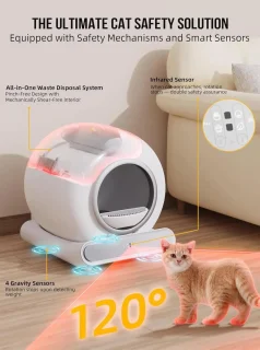Prullenbak – Kattenbak – Slimme Bak – Automatische Reiniging – Vuilnisbak – 65 Liter – Automatisch Zelfreinigend