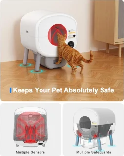 Automatische Zelfreinigende Kattenbak 65L - Slimme App Bediening voor Meerdere Katten
