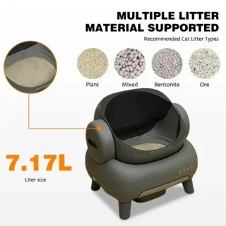 Kattenbak – Zelfreinigende Kattenbak – Automatische Kattenbak – Slimme Kattenbak – App Bedienbare Kattenbak – XXL 59x52x63 cm – Duurzaam Plastic