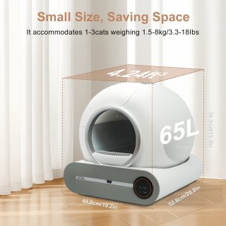 Wat vinden we goed aan de Automatische Kattenbak – Zelfreinigende Kattenbak – Elektrische Kattenbak – Slimme Kattenbak – Kattenbak Met App – 65L Grote Capaciteit – Infrarood- En Gewichtssensoren