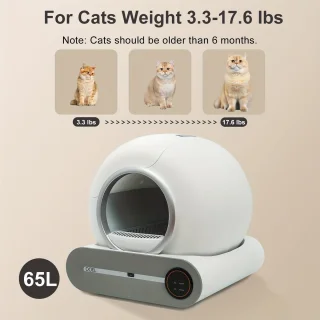 Automatische Kattenbak – Zelfreinigende Kattenbak – Elektrische Kattenbak – Slimme Kattenbak – Kattenbak Met App – 65L Grote Capaciteit – Infrarood- En Gewichtssensoren