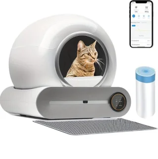 Automatische Kattenbak – Zelfreinigende Kattenbak – Slimme Kattenbak – Grote Kattenbak – Meerdere Katten Bak – Extra Groot Formaat – Negatieve Ionen Geurbehandeling – App-gestuurd Gebruiksmeter