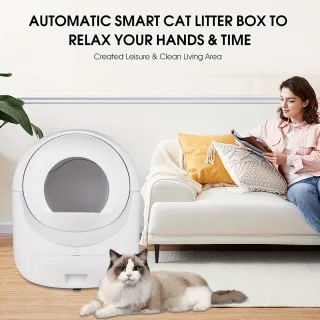 Kattenbak Elektrisch – Automatische Kattenbak – Zelfreinigende Kattenbak – Automatische Schepfunctie – Slimme Kattenbak Met App – Grote Inhoud 10L – Dubbele Geurverwijdering