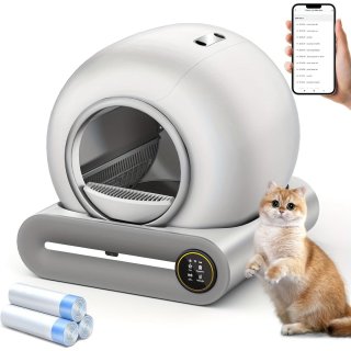 De Zelfreinigende Kattenbak – Automatische Kattenbak – Robot Kattenbak – Slimme Kattenbak – App Bediening – Extra Groot 65L + 9L – Geurcontrole & Negatieve Ion Sterilisatie in één oogopslag