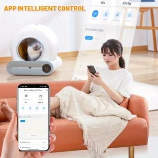 Zelfreinigende Kattenbak – Automatische Kattenbak – Robot Kattenbak – Slimme Kattenbak – App Bediening – Extra Groot 65L + 9L – Geurcontrole & Negatieve Ion Sterilisatie