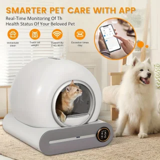 Zelfreinigende Kattenbak – Automatische Kattenbak – Robot Kattenbak – Slimme Kattenbak – App Bediening – Extra Groot 65L + 9L – Geurcontrole & Negatieve Ion Sterilisatie