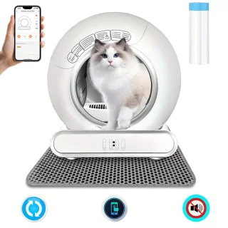 Automatische Kattenbak – Zelfreinigende Kattenbak – Slimme Kattenbak – Kattenbak Met App – Robot Kattenbak – Grote Capaciteit 74L – Geurcontrole Met Negatieve Ionentechnologie