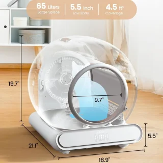 Automatische Kattenbak – Zelfreinigende Kattenbak – Slimme Kattenbak – Kattenbak Met App – Robot Kattenbak – Grote Capaciteit 74L – Geurcontrole Met Negatieve Ionentechnologie