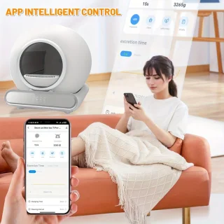 Automatische Kattenbak – Zelfreinigende Kattenbak – Slimme Kattenbak – Kattenbak Met App – Robot Kattenbak – Grote Capaciteit 74L – Geurcontrole Met Negatieve Ionentechnologie