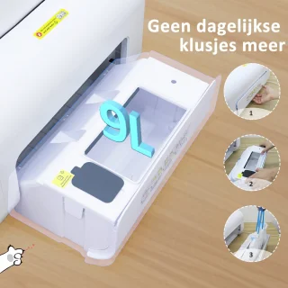 Automatische Kattenbak - Zelfreinigend – Electrische Kattenbak - Bedienen via App - 70L - incl stekkeradapter en 3 rollen opvangzakjes - Slimme Waarschuwing - Gezondheidsbewaking - Aromatherapie Ontgeurder - Excl. Kattenbakmat