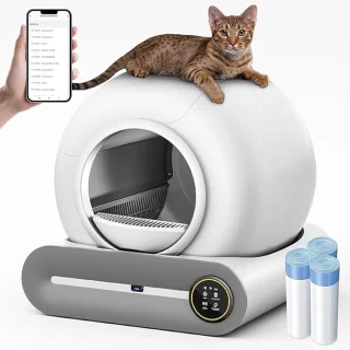 Slimme Zelfreinigende Kattenbak 65L – Automatisch, Extra Groot & Met App-bediening