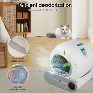 Slimme Zelfreinigende Kattenbak 65L – Automatisch, Extra Groot & Met App-bediening