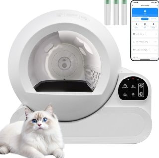 Automatische Kattenbak - Zelfreinigend – Electrische Kattenbak - Bedienen via App - 70L - incl stekkeradapter en 3 rollen opvangzakjes - Slimme Waarschuwing - Gezondheidsbewaking - Aromatherapie Ontgeurder - Excl. Kattenbakmat review
