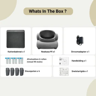 Neakasa M1 Zelfreinigende Kattenbak XXL – Automatische Kattenbak met App – Boven Open – Geurvrij & Hygiënisch – Voor Meerdere Katten – Inclusief Kattenbakmat en afvalzakken – Grote Inhoud – Slimme Kattenbak - met App - Grijs