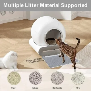 Automatische Zelfreinigende Kattenbak – Slimme Kattenbak – Zelfreinigende Kattenbak – App-Gestuurde Kattenbak – Hygiënische Kattenbak – Ruime 65L Binnenruimte – Veiligheidssensor Met App-monitoring