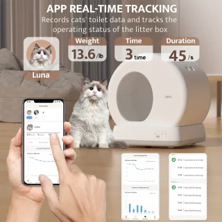 Automatische Kattenbak – Zelfreinigende Kattenbak – Elektrische Kattenbak – Slimme Kattenbak – Grote Kattenbak – Met App Bediening – Lagere Instap – Geurverdrijver