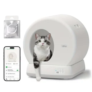 Automatische Kattenbak – Zelfreinigende Kattenbak – Slimme Kattenbak – Geurloze Kattenbak – App-Bediening – Lage Instap 14,7 cm – Geurverdrijver Met 10 Sensoren – Witte Variant
