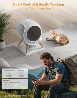 Slimme Zelfreinigende Kattenbak - Automatische Kattentoilet met App-Besturing | 63L Ruimte voor Meerdere Katten