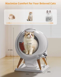 Slimme Zelfreinigende Kattenbak - Automatische Kattentoilet met App-Besturing | 63L Ruimte voor Meerdere Katten