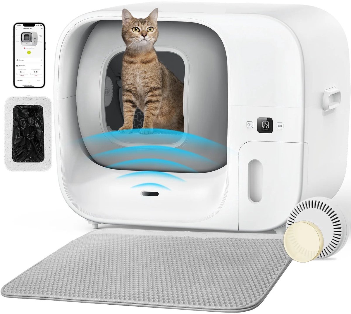 De Automatische Kattenbak 60L met App Bediening in één oogopslag