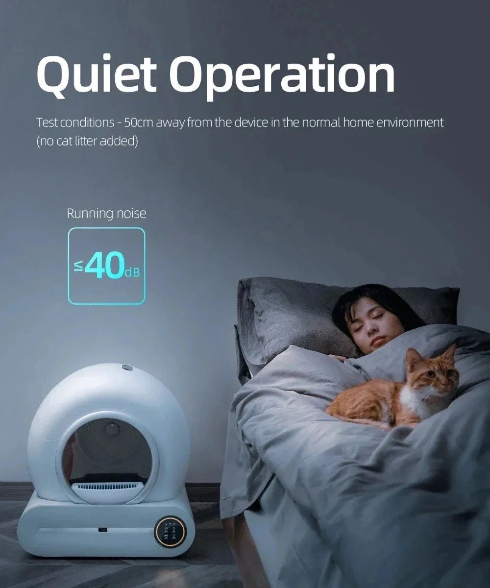 Wat vinden we goed aan de Automatische kattenbak 65L grijs met app-besturing