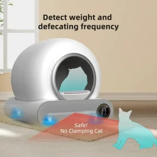 Automatische kattenbak 65L grijs met app-besturing