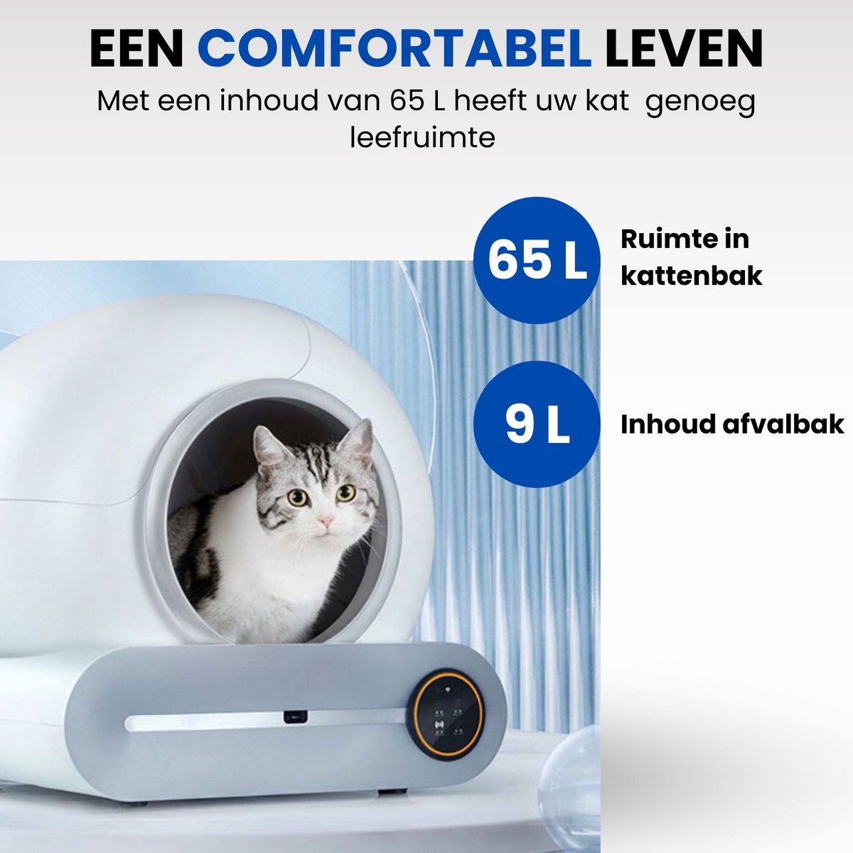 Wat vinden we goed aan de Automatische Kattenbak 65L met App - Elektrisch en Veilig