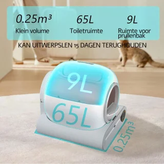 Automatische Kattenbak 65L met App - Elektrisch en Veilig