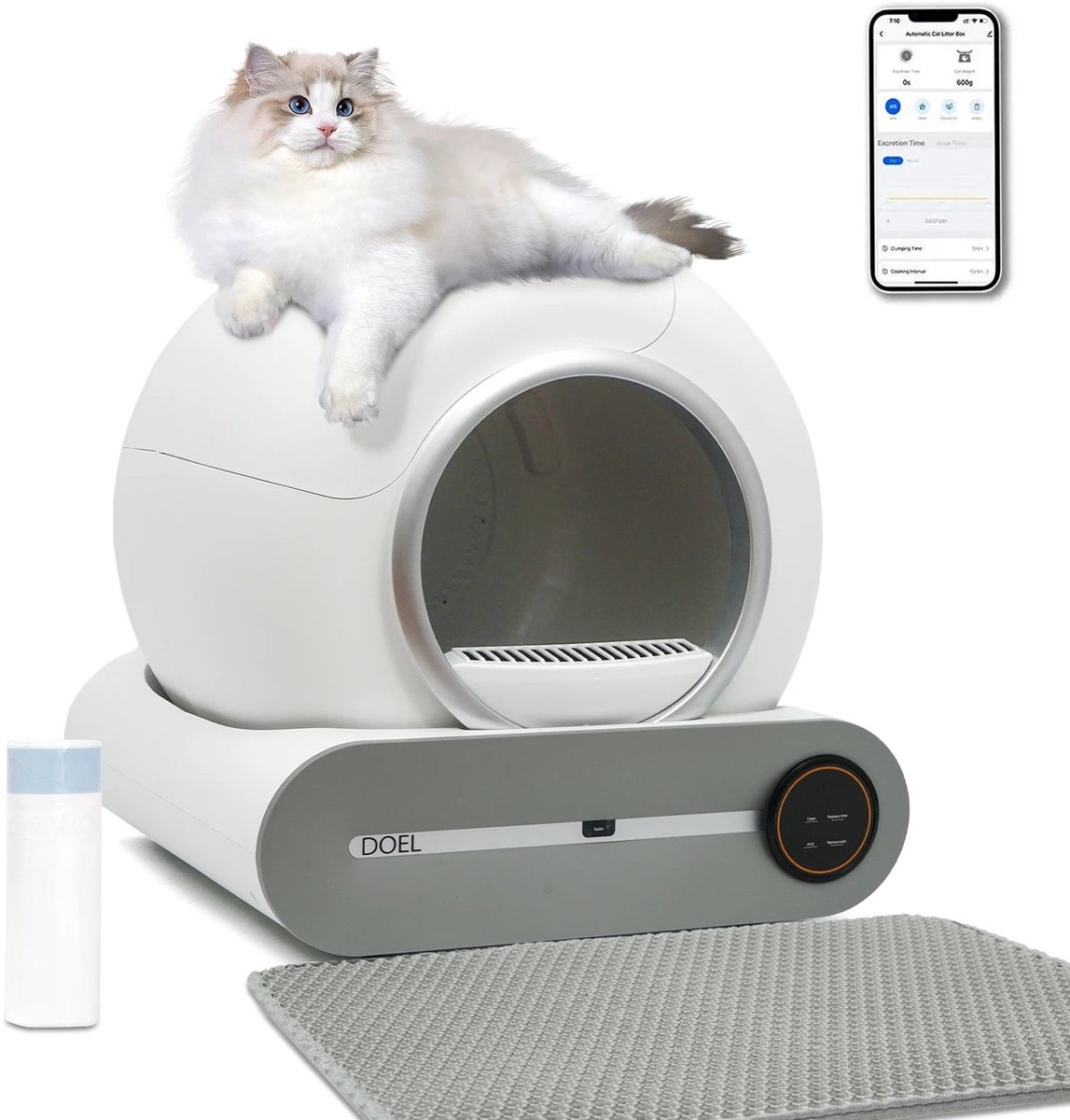 De Automatische Kattenbak 65L Met App En Sensor in één oogopslag