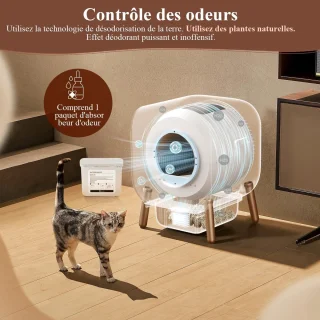 Automatische kattenbak met zelfreinigingssysteem voor binnen