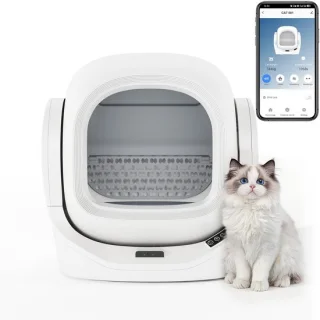 Automatische kattenbak wit 68L