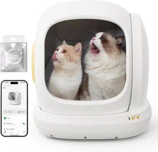 Automatische Kattenbak XXL Wit - App Bedienbaar - Lage Instap