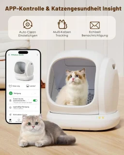 Automatische Kattenbak XXL Wit - App Bedienbaar - Lage Instap