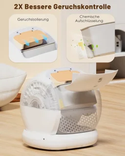 Automatische Kattenbak XXL Wit - App Bedienbaar - Lage Instap