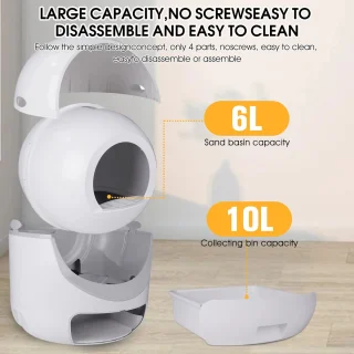 Automatische Kattenbak XXL Wit - Slim Kattentoilet