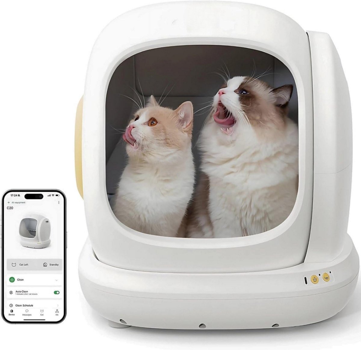 De Automatische Kattenbak Zelfreinigend Slimme Sensoren in één oogopslag