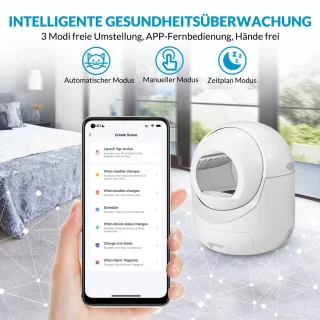 Automatische Zelfreinigende Kattenbak L Wit
