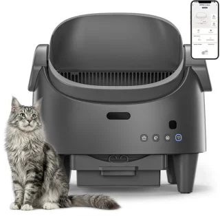 Automatische zelfreinigende kattenbak met open design - grijs
