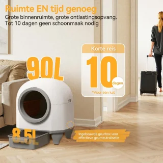 Automatische zelfreinigende kattenbak met sensor