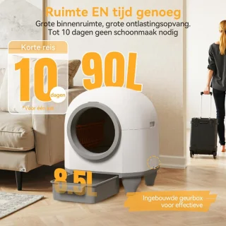 Automatische zelfreinigende kattenbak met sensor